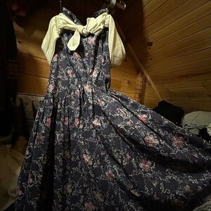 Floral Navy off the Shoulder Gunne Sax Dress